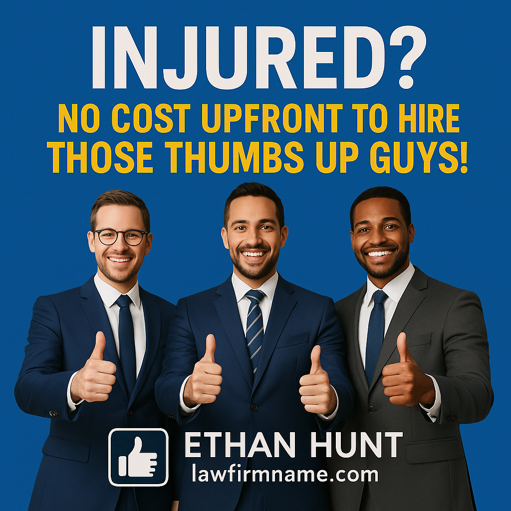 Friendly and approachable Facebook ad image for personal injury attorneys
